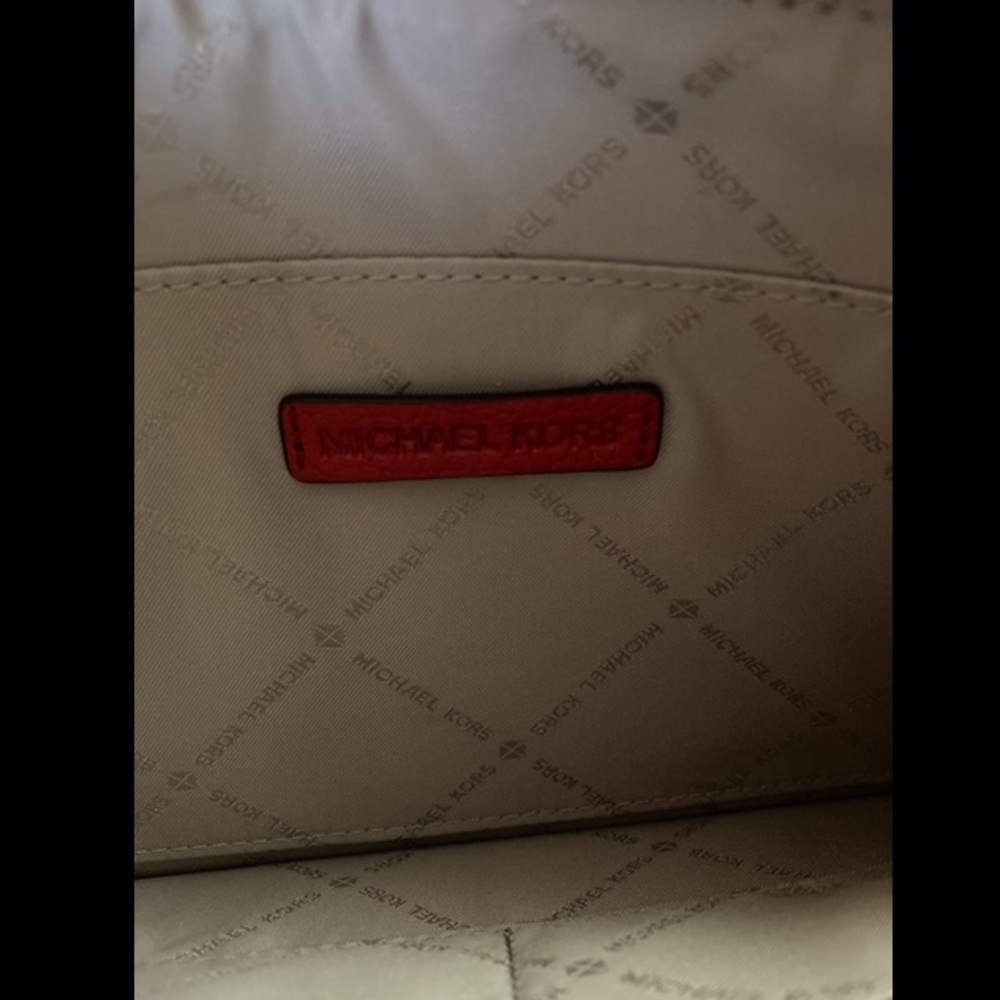 MICHAEL KORS MK LARGE LEATHER CLUTCH WRISTLET RED - Picture 7 of 10